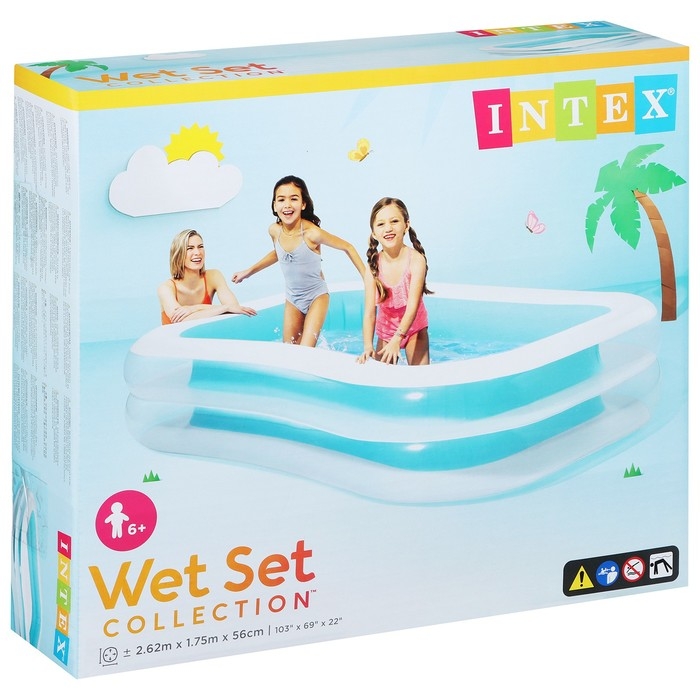 Бассейн надувной «Семейный», 262 х 175 х 56 см, от 6 лет, 56483NP INTEX Бассейн надувной «Семейный», 262 х 175 х 56 см, от 6 лет, 56483NP INTEX