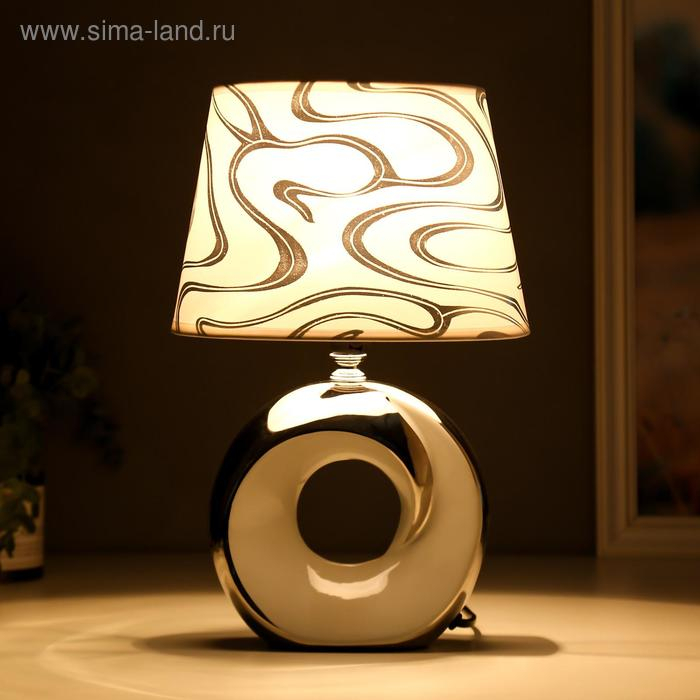 Лампа настольная 36653/1 E14 40Вт белый-серебро H28 см