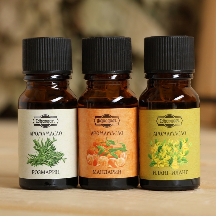 Эфирное масло Эфирное масло "Иланг-иланг, Розмарин, Мандарин", набор 3 шт по 10 мл, Добропаровъ