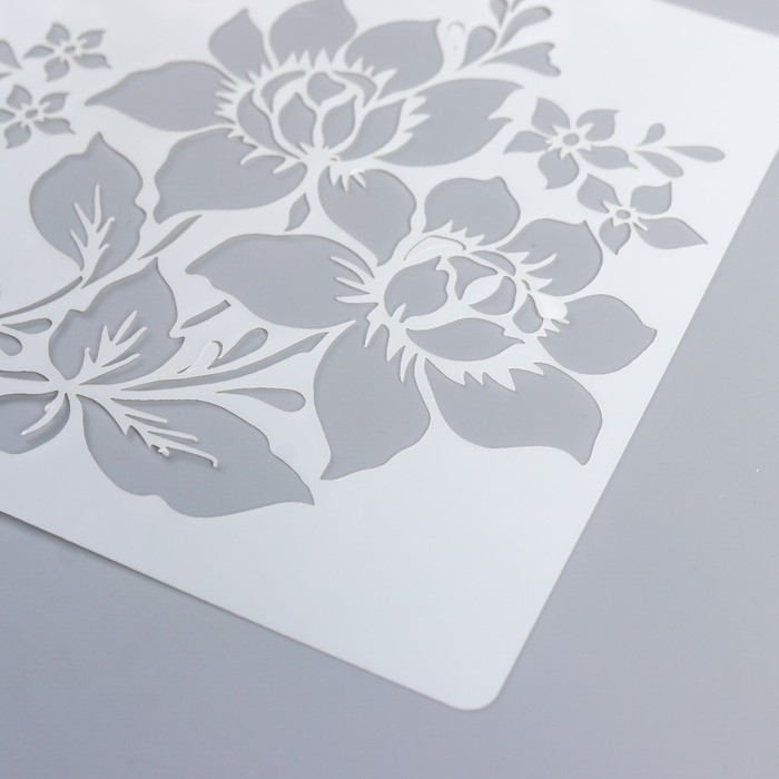 Трафарет пластик Трафарет пластик "Цветочный" набор 9 шт 13х14 см