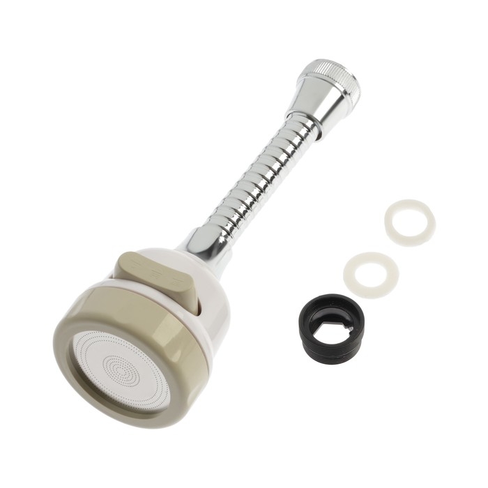 Аэратор ZEIN, регулировка потока, на гибком шланге, 170 мм, 3 режима, пластик, белый Аэратор ZEIN, регулировка потока, на гибком шланге, 170 мм, 3 режима, пластик, белый