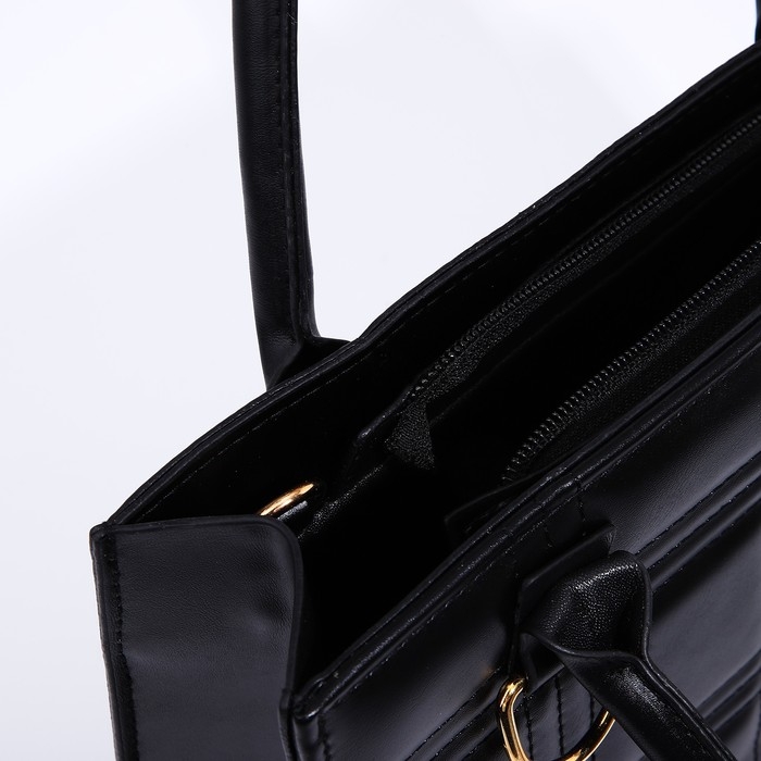 Сумка женская тоут на молнии, цвет чёрный Сумка женская тоут на молнии, цвет чёрный