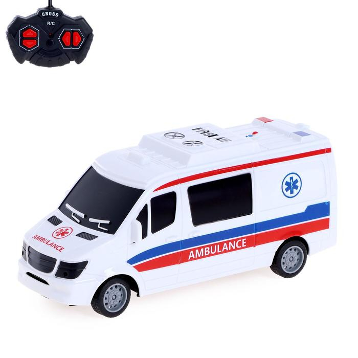 Машина радиоуправляемая «Скорая помощь», работает от батареек Машина радиоуправляемая «Скорая помощь», работает от батареек
