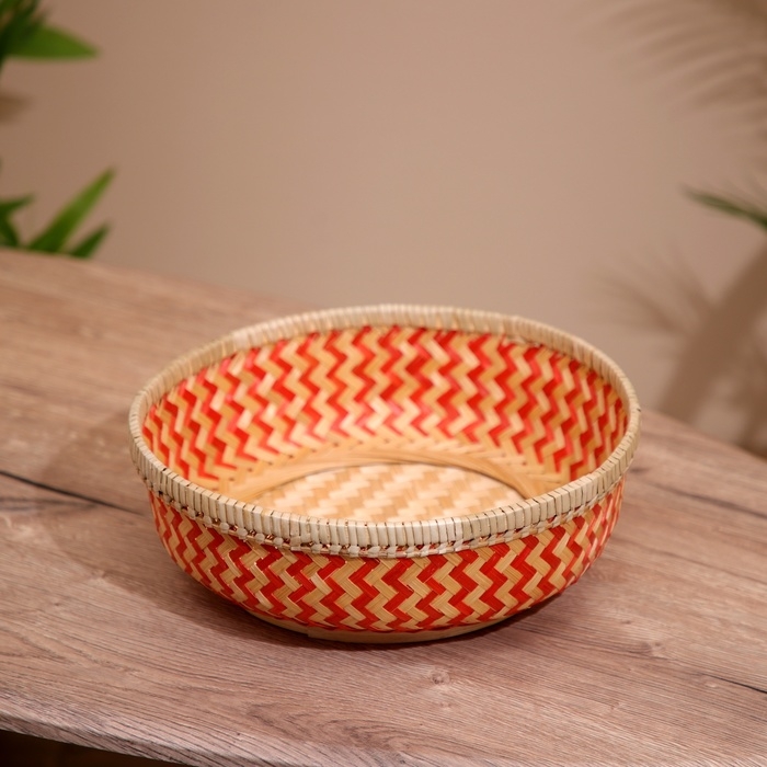 Корзинка плетёная, из бамбука 29х29х9 см