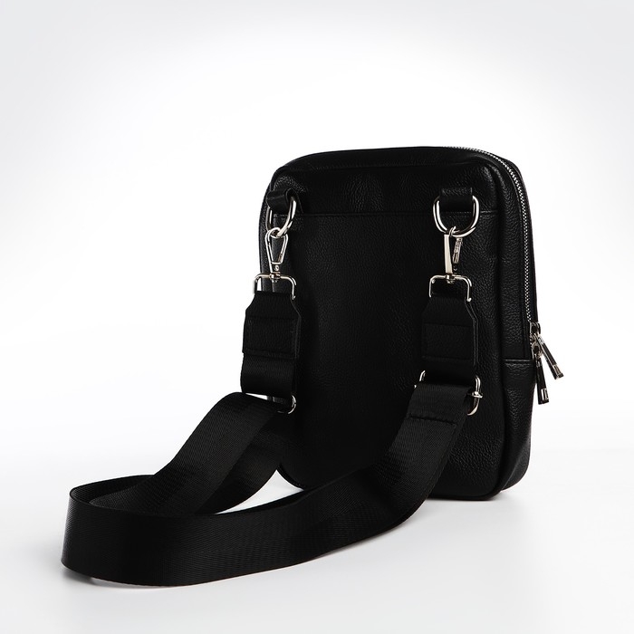 Сумка мужская через плечо TEXTURA, искусственная кожа, цвет чёрный Сумка мужская через плечо TEXTURA, искусственная кожа, цвет чёрный