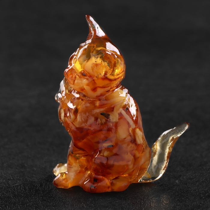 Сувенир Сувенир "Кот", янтарь
