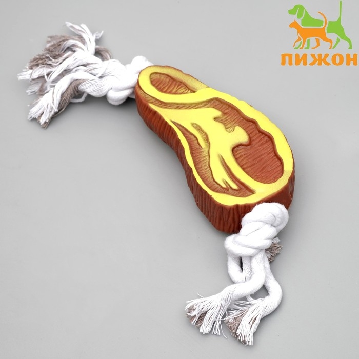 Игрушка на канате  Игрушка на канате "Отбивная" для собак, (игрушка 11,5 см), до 70 г