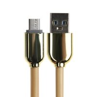 Кабель MicroUSB - USB, 2.4 А, оплётка TPE, морозоустойчивый, 1 метр, желтый