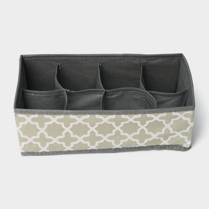 Органайзер для хранения белья «Гранж», 8 ячеек, 28×15×13 см, цвет серый Органайзер для хранения белья «Гранж», 8 ячеек, 28×15×13 см, цвет серый