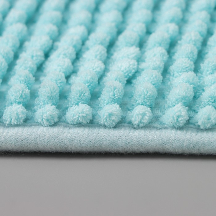 Коврик для дома Доляна «Букли», 50×80 см, цвет голубой