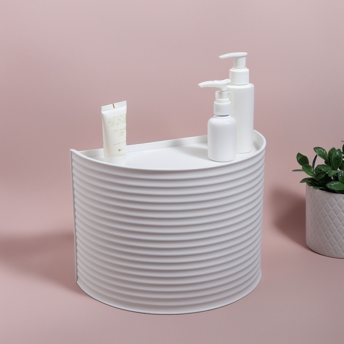 Органайзер для хранения, вращающийся, 3 секции, 27 × 15 см, цвет белый