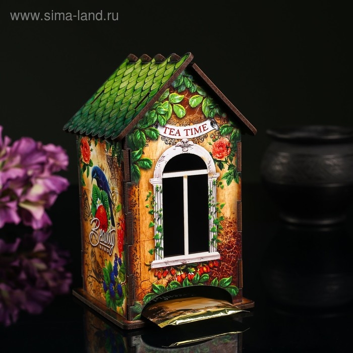 Чайный домик Чайный домик "Время чая", 9,8×9,8×17,4 см