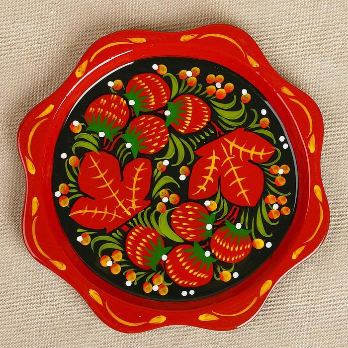 Тарелка «Малышка», 14×14×0,5 см. хохлома Тарелка «Малышка», 14×14×0,5 см. хохлома