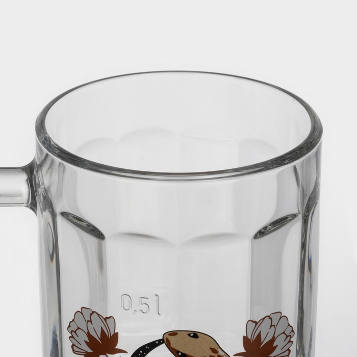 Кружка стеклянная для пива «Золотые змейки», 500 мл, МИКС Кружка стеклянная для пива «Золотые змейки», 500 мл, МИКС