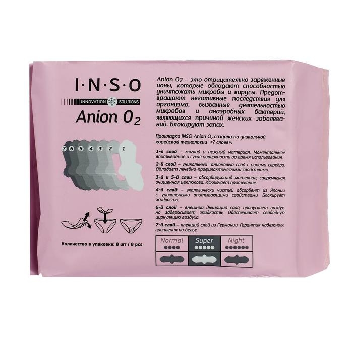 Прокладки гигиенические Inso Anion O2 Super, 8 шт. Прокладки гигиенические Inso Anion O2 Super, 8 шт.