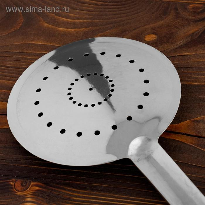 Шумовка для казана узбекская 65см, диаметр 16см, с деревянной ручкой Шумовка для казана узбекская 65см, диаметр 16см, с деревянной ручкой