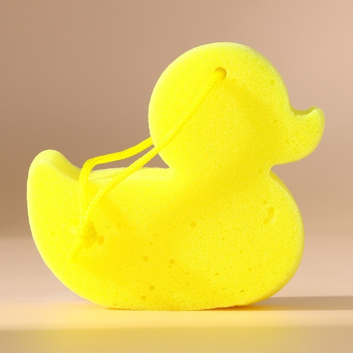 Детская мочалка для тела в форме утки, жёлтая, Новый Год Детская мочалка для тела в форме утки, жёлтая, Новый Год