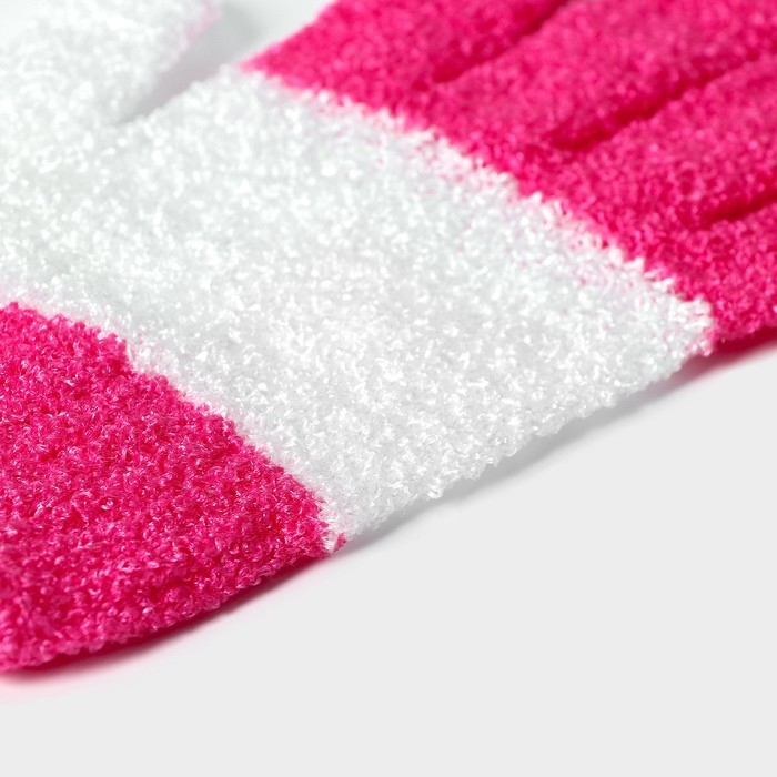 Мочалка-перчатка массажная Доляна, 14×18 см, полосатая, цвет МИКС Мочалка-перчатка массажная Доляна, 14×18 см, полосатая, цвет МИКС