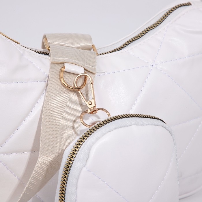 Сумка-багет на молнии, цвет белый Сумка-багет на молнии, цвет белый