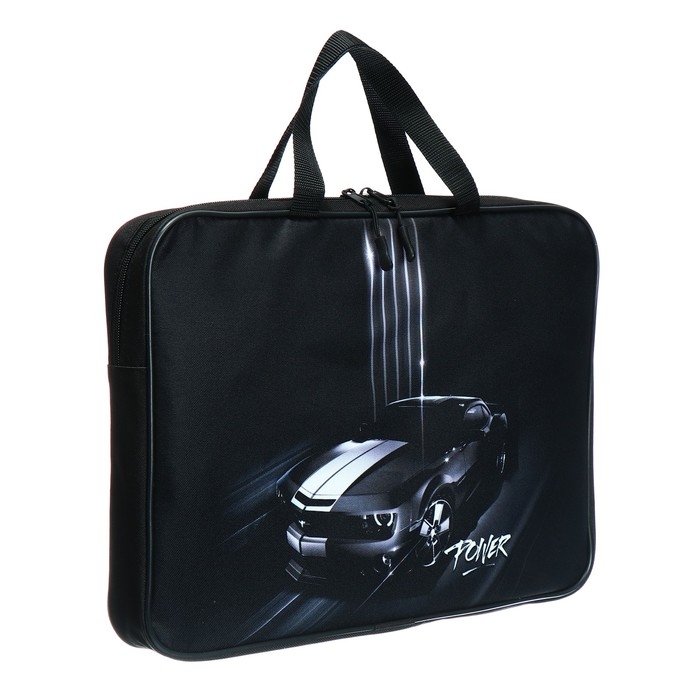 Папка с ручками текстильная А4, 370 х 280 х 60 мм, Stavia Папка с ручками текстильная А4, 370 х 280 х 60 мм, Stavia "Машина монохром"