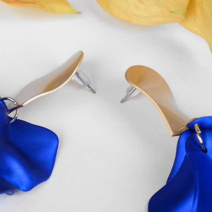 Серьги ассорти «Ветер» неровность, цвет сине-золотой Серьги ассорти «Ветер» неровность, цвет сине-золотой