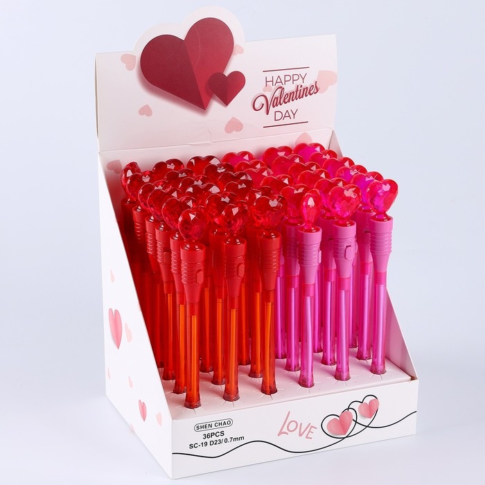 Ручка световая Ручка световая "Сердце" с синими чернилами, цвета МИКС