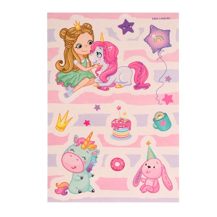 Гравюра блокнот детский «Принцесса и единорог», 10 листов, штихель, для девочки Гравюра блокнот детский «Принцесса и единорог», 10 листов, штихель, для девочки