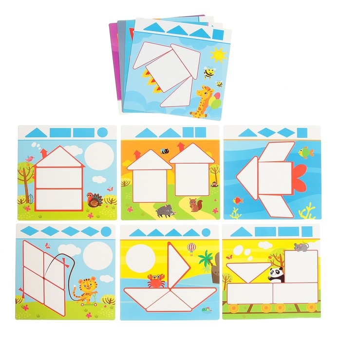 Развивающий набор «Геометрическая мозаика», по методике Монтессори, 10 заданий, 3+ Развивающий набор «Геометрическая мозаика», по методике Монтессори, 10 заданий, 3+