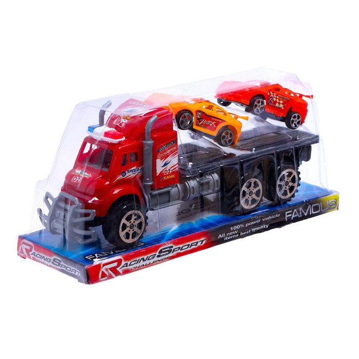 Грузовик инерционный «Автовоз» с двумя машинками, цвета МИКС Грузовик инерционный «Автовоз» с двумя машинками, цвета МИКС