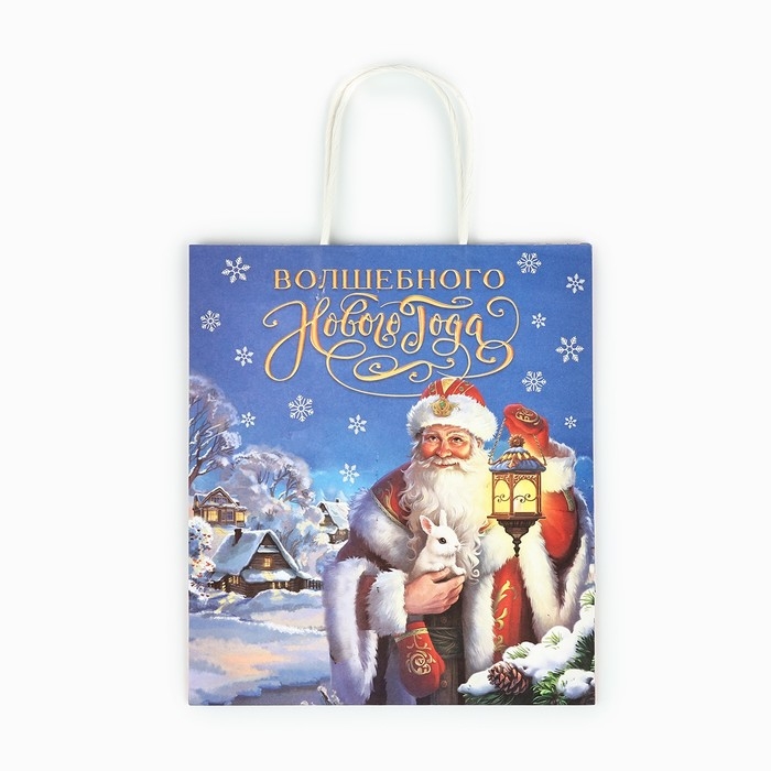 Пакет подарочный новогодний крафтовый «Яркого нового года», 22 х 12 х 25 см , Новый год Пакет подарочный новогодний крафтовый «Яркого нового года», 22 х 12 х 25 см , Новый год