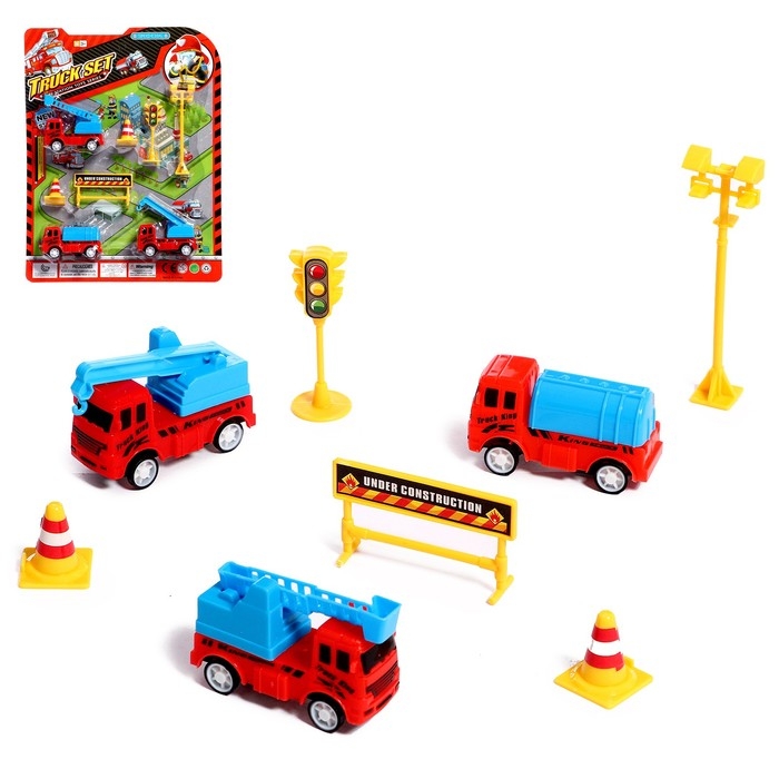 Набор машинок «Пожарная служба», 3 машинки и аксессуары Набор машинок «Пожарная служба», 3 машинки и аксессуары