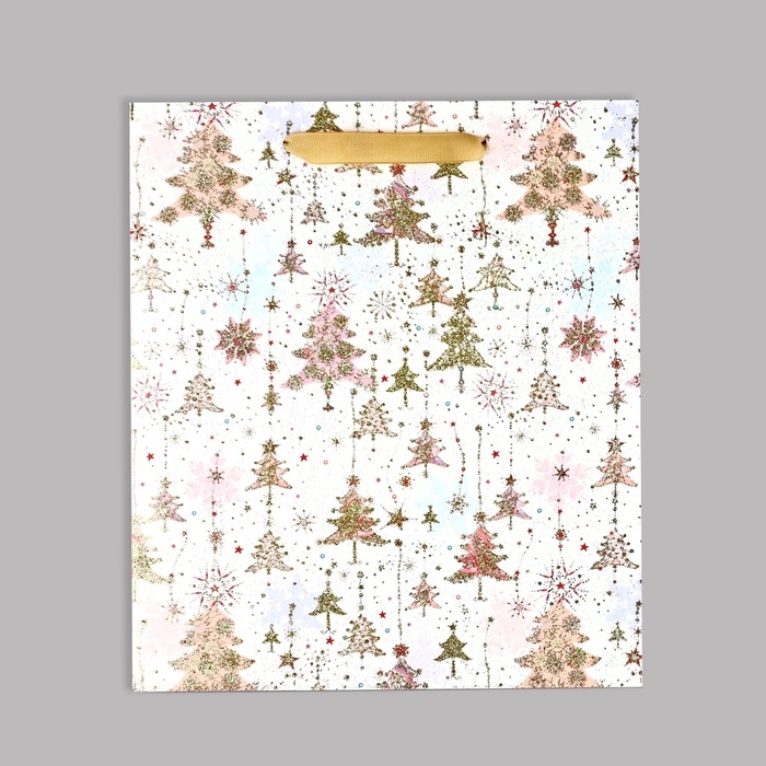 Пакет подарочный новогодний ламинированный «Ёлочки», M 30 х 26 х 9 см Пакет подарочный новогодний ламинированный «Ёлочки», M 30 х 26 х 9 см