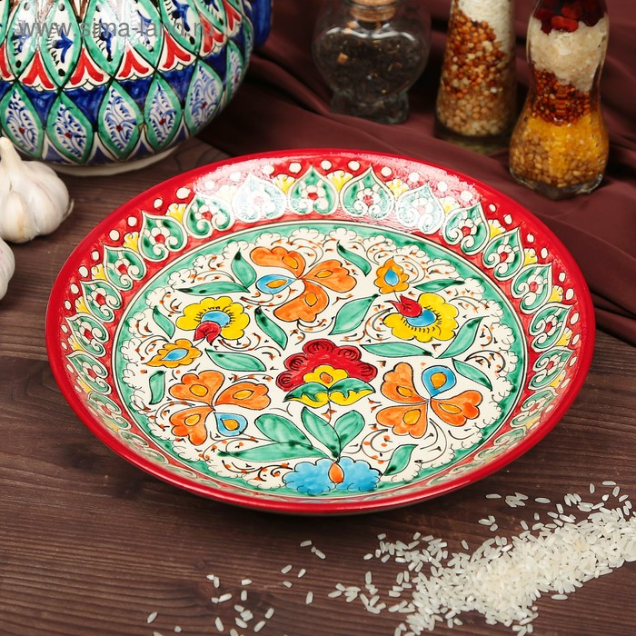 Ляган Риштанская Керамика  Ляган Риштанская Керамика "Турецкий узор" 24,5 см