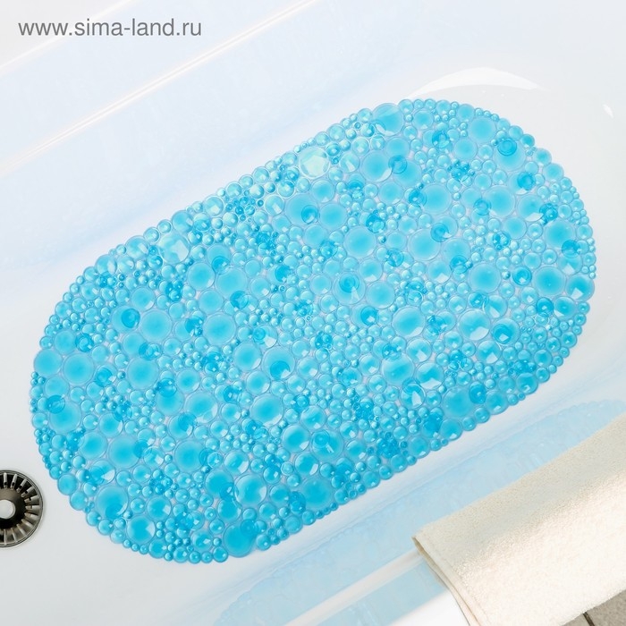 Коврик противоскользящий в ванну на присосках Доляна «Шампанское», 36×68 см, цвет МИКС