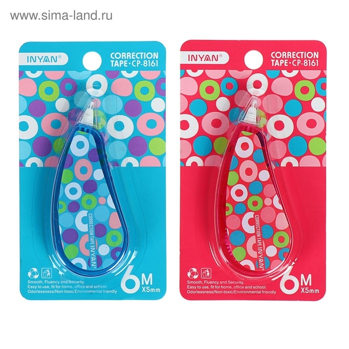 Корректор-лента 6 м х 5 мм, с рисунком, на блистере, МИКС Корректор-лента 6 м х 5 мм, с рисунком, на блистере, МИКС