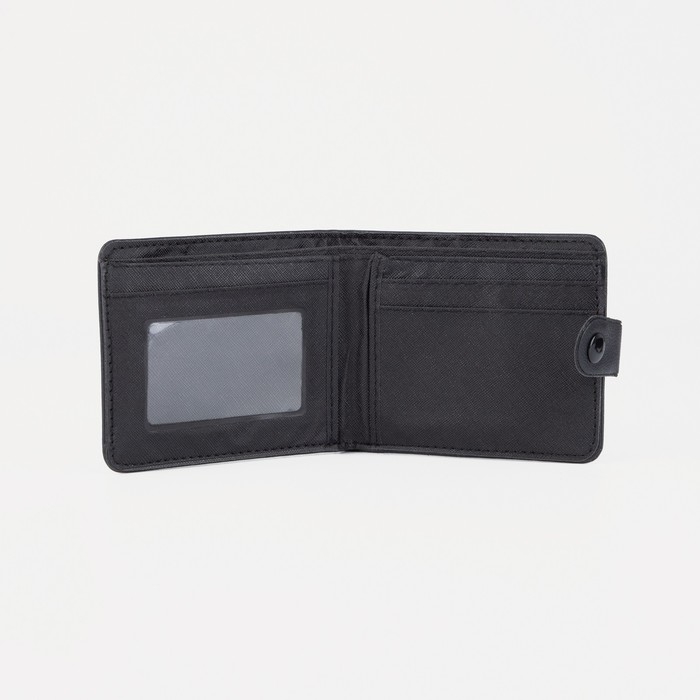 Портмоне мужское на кнопке, отдел для купюр, для карт, цвет чёрный Портмоне мужское на кнопке, отдел для купюр, для карт, цвет чёрный