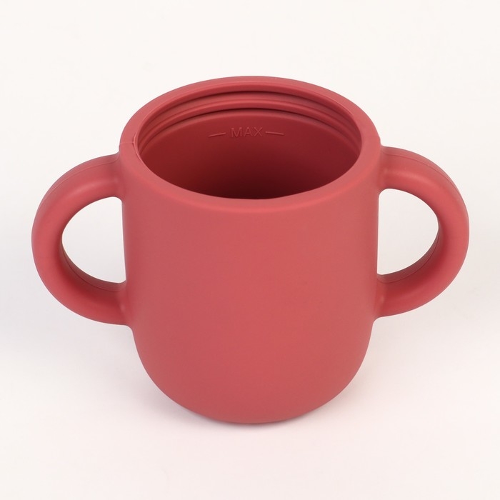 Поильник с трубочкой детский силиконовый «Try again», 200 мл., с ручками, цвет вишневый Поильник с трубочкой детский силиконовый «Try again», 200 мл., с ручками, цвет вишневый