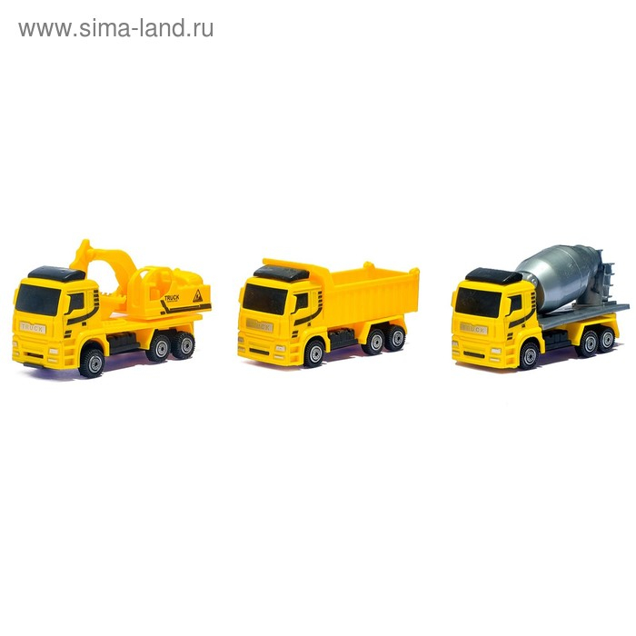 Набор инерционных машин «Стройка», 3 штуки, в пакете Набор инерционных машин «Стройка», 3 штуки, в пакете