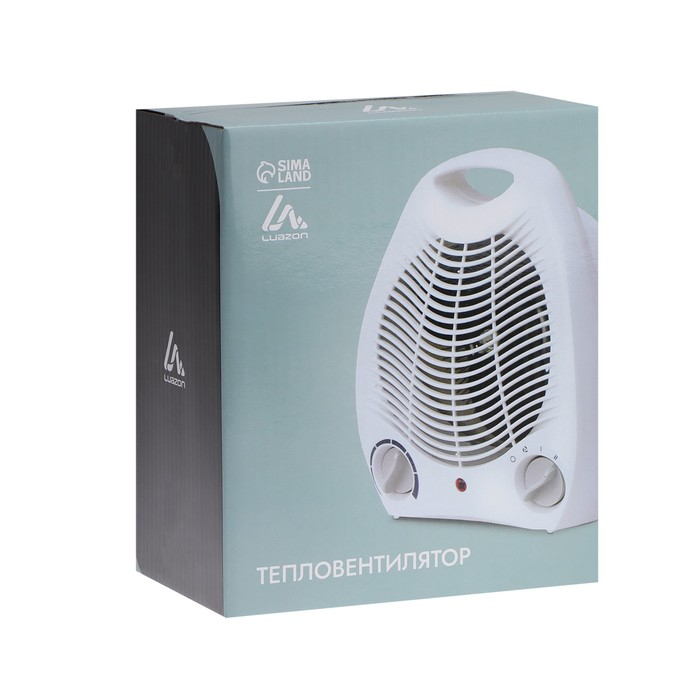 Тепловентилятор Luazon LTO-03, спиральный, напольный, 1000/2000 Вт, 2 режима, белый Тепловентилятор Luazon LTO-03, спиральный, напольный, 1000/2000 Вт, 2 режима, белый