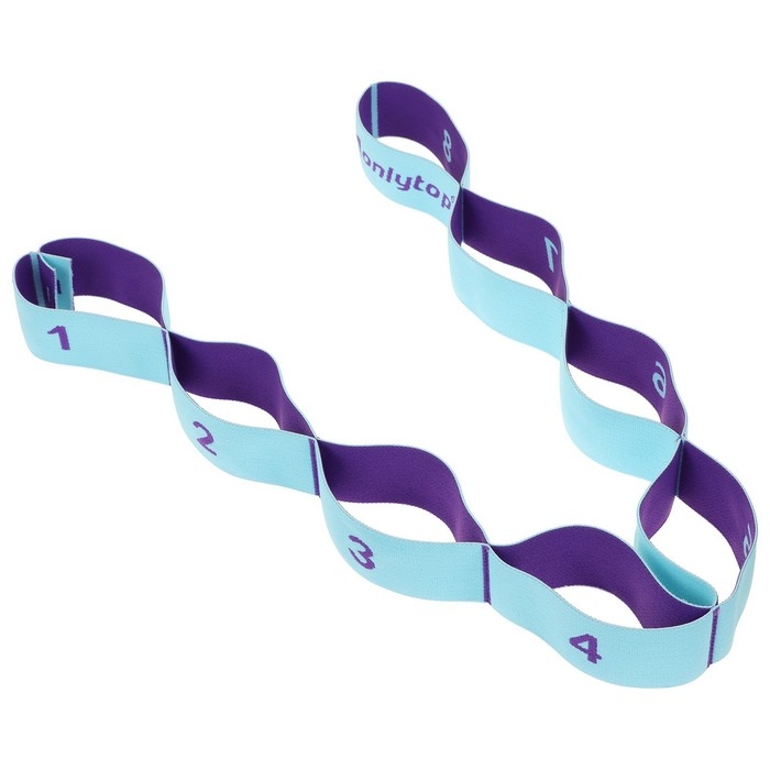 Эспандер-лента ONLYTOP, эластичная, с захватами, 90х4 см, цвет голубой