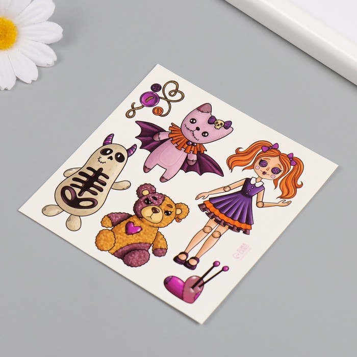 Татуировка на тело цветная Татуировка на тело цветная "Игрушки" 10х10 см