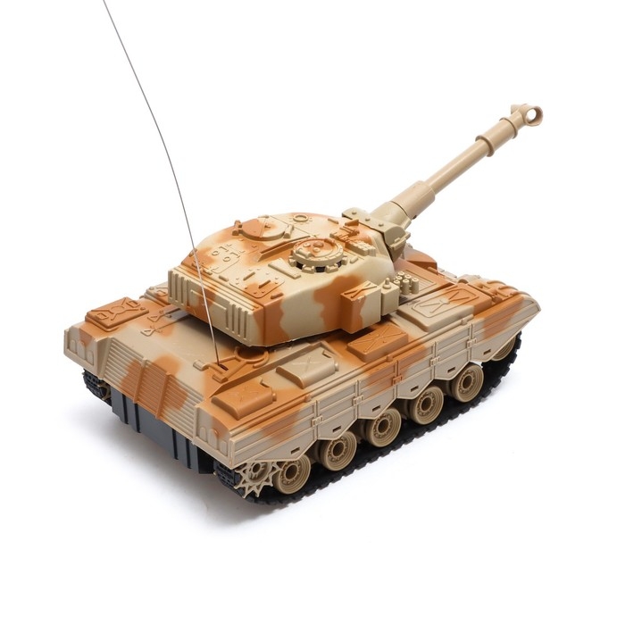 Танк радиоуправляемый «Атака», световые и звуковые эффекты, работает от аккумулятора, цвет песочный Танк радиоуправляемый «Атака», световые и звуковые эффекты, работает от аккумулятора, цвет песочный
