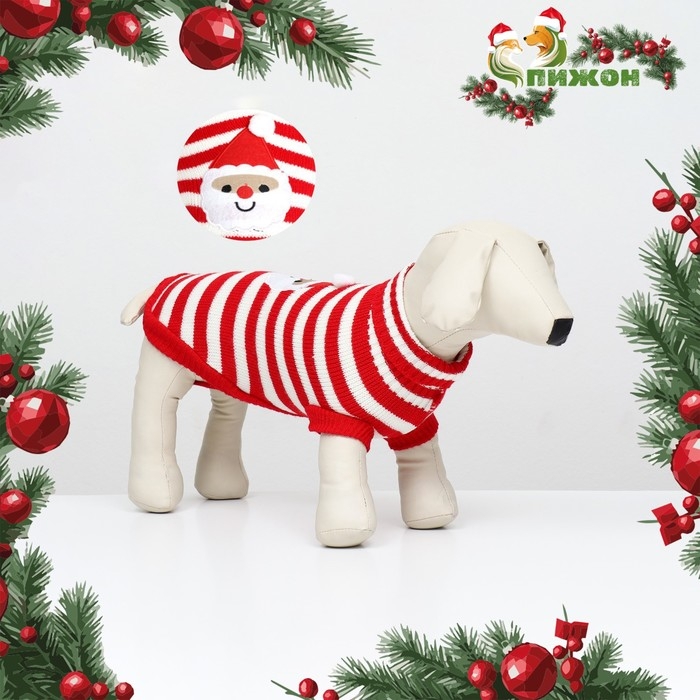 Свитер Свитер "Санта", размер XS (ДС 17, ОШ 17, ОГ 23-37 см)