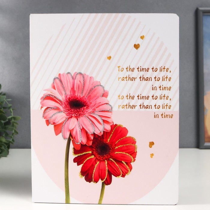 Фотоальбом на 100 фото 13х18 см Фотоальбом на 100 фото 13х18 см "Герберы" в коробке, дерево 29,5х4х23 см