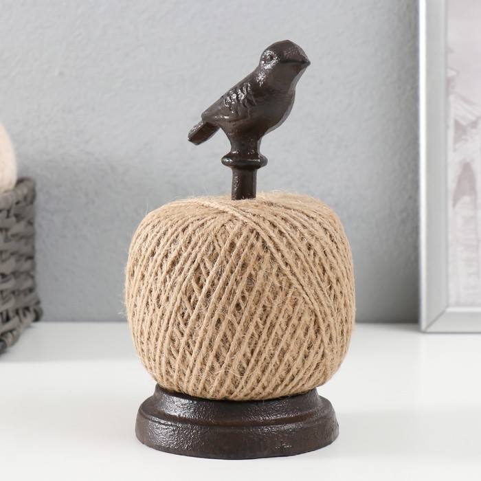 Сувенир катушка для ниток чугун Сувенир катушка для ниток чугун "Птица на жёрдочке" 9х9х17,5 см