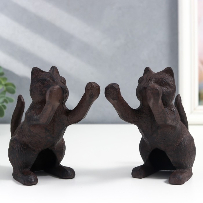 Держатели для книг чугун  Держатели для книг чугун "Котята" набор 2 шт 12х10х5,5 см