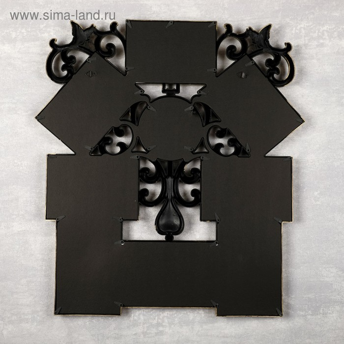 Фоторамка пластик на 9 фото 10х10, 10х15 см  Фоторамка пластик на 9 фото 10х10, 10х15 см "Узоры" тёмное золото 54х49 см