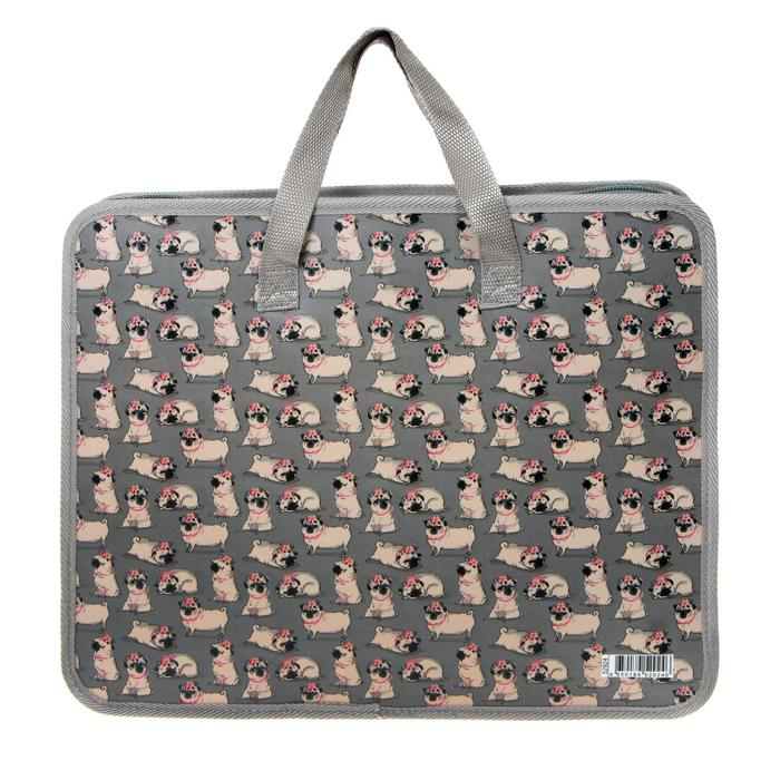 Папка с ручками А4, 335 х 265 х 60 мм, ErichKrause Папка с ручками А4, 335 х 265 х 60 мм, ErichKrause "Chilling Dog", 600 мкм, молния сверху, с принтом