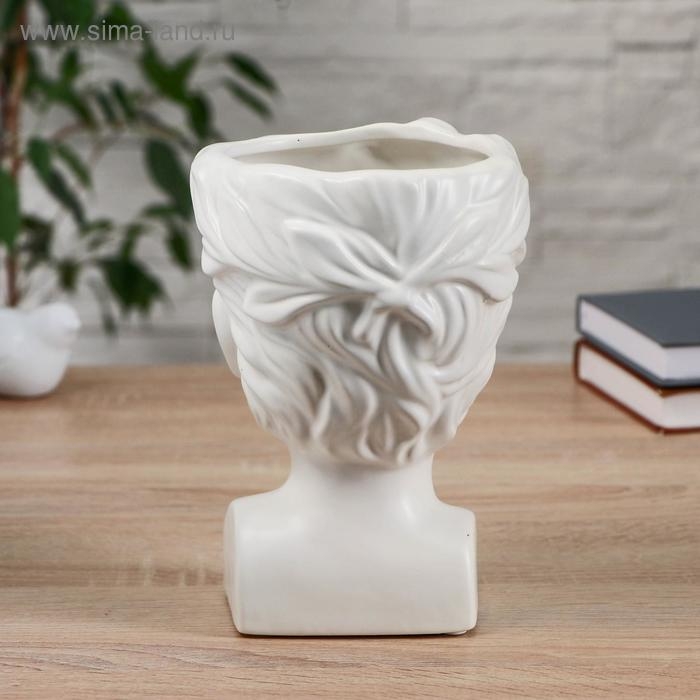 Ваза керамика Ваза керамика "Цветущие мысли" 13,5х20 см, белый