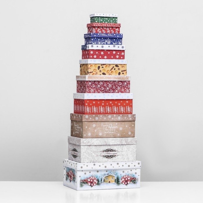 Набор коробок 10 в 1 Набор коробок 10 в 1 "Чудесного Нового года", 30 х 19 х 11.5 - 11 х 6 х 4 см